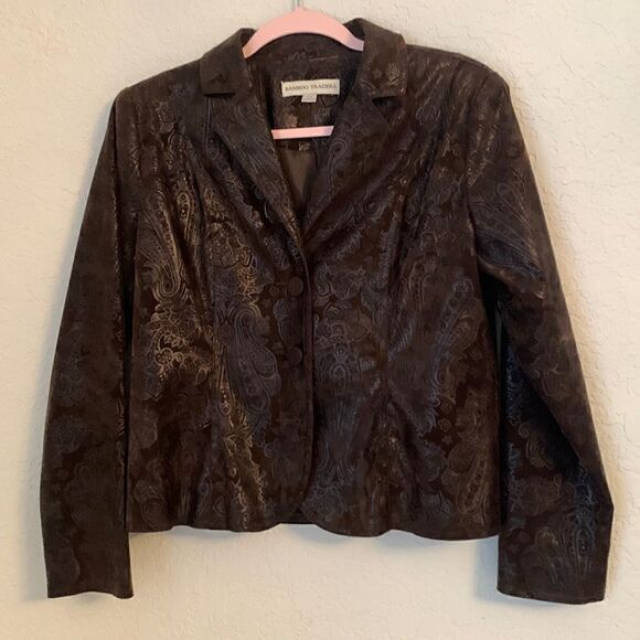 BAMBOO TRADERS Brown Blazer Jacket Size PM - Picture 1 of 6